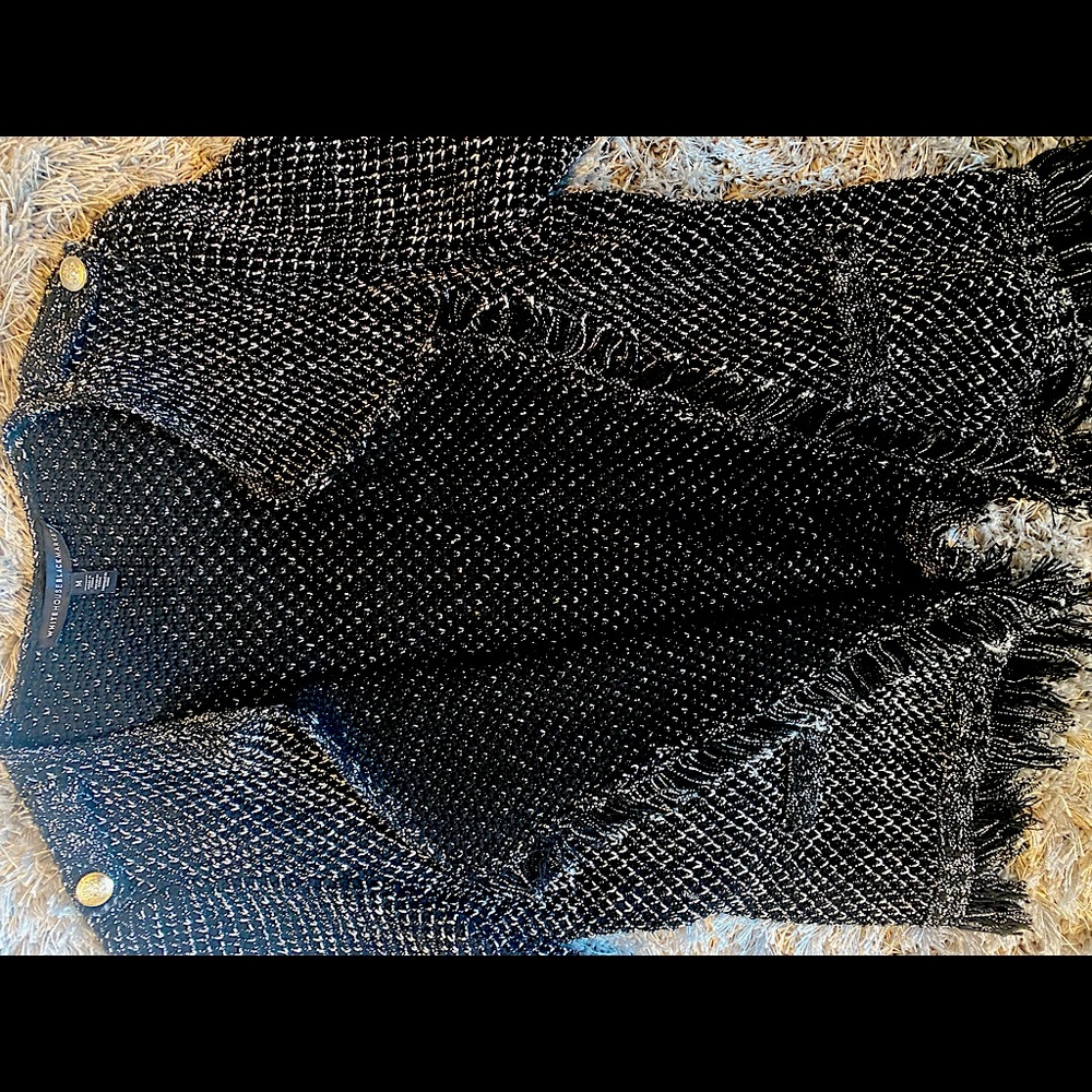 White House black market WHBM business sweater jacket - shag style M